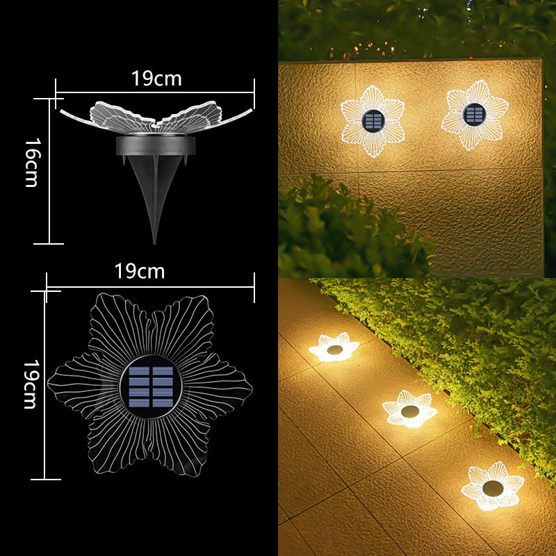 Dekorative Solar-Acryl-Blüten-Gartenstecker LED-Wegeleuchte Brehn