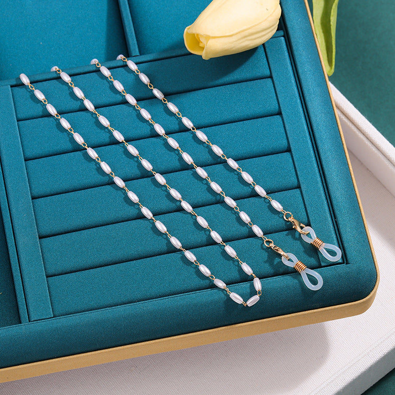 Elegante Perlenkette Brillenband Brehn