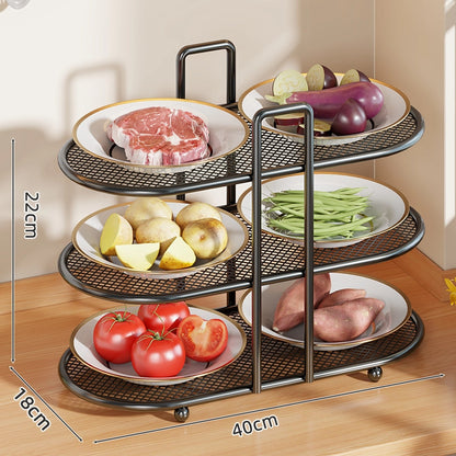 Vierstufiger Mesh-Küchenarbeitsplatten-Organizer-Rack