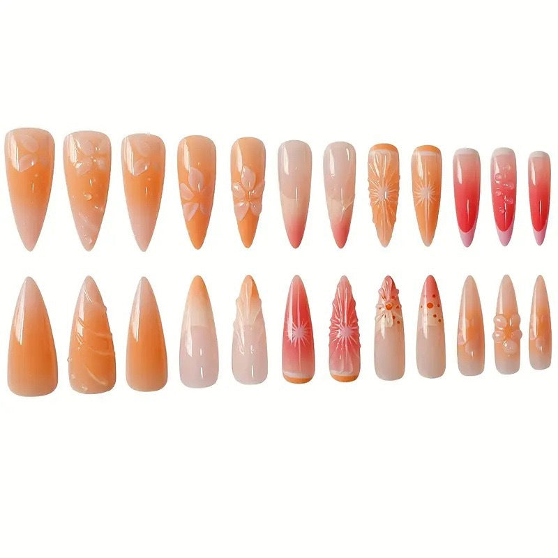 Künstlerische florale Stiletto-Nagelverstärkungen Brehn