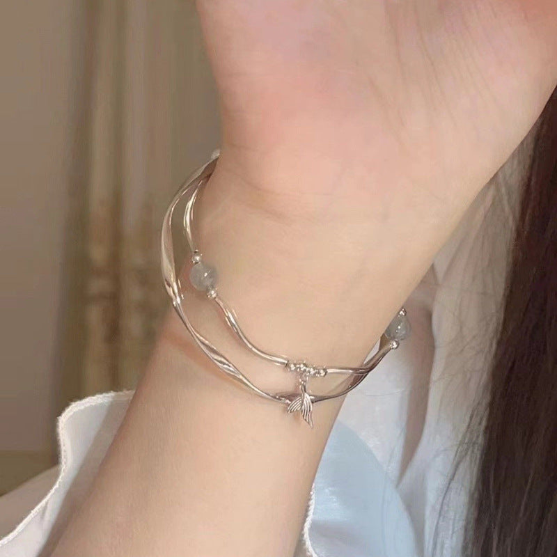 Elegante Silber Fisch Charm Armband Brehn