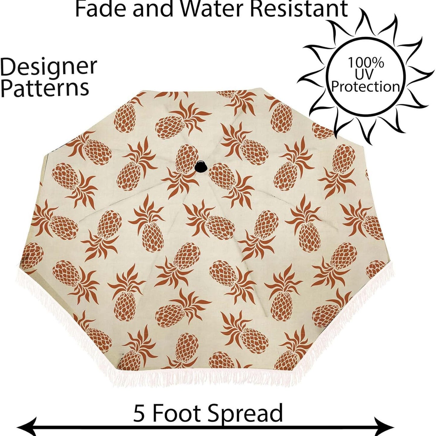 Damen Strand-Sonnenschutzschirm mit elegantem Fransen-Design Brehn