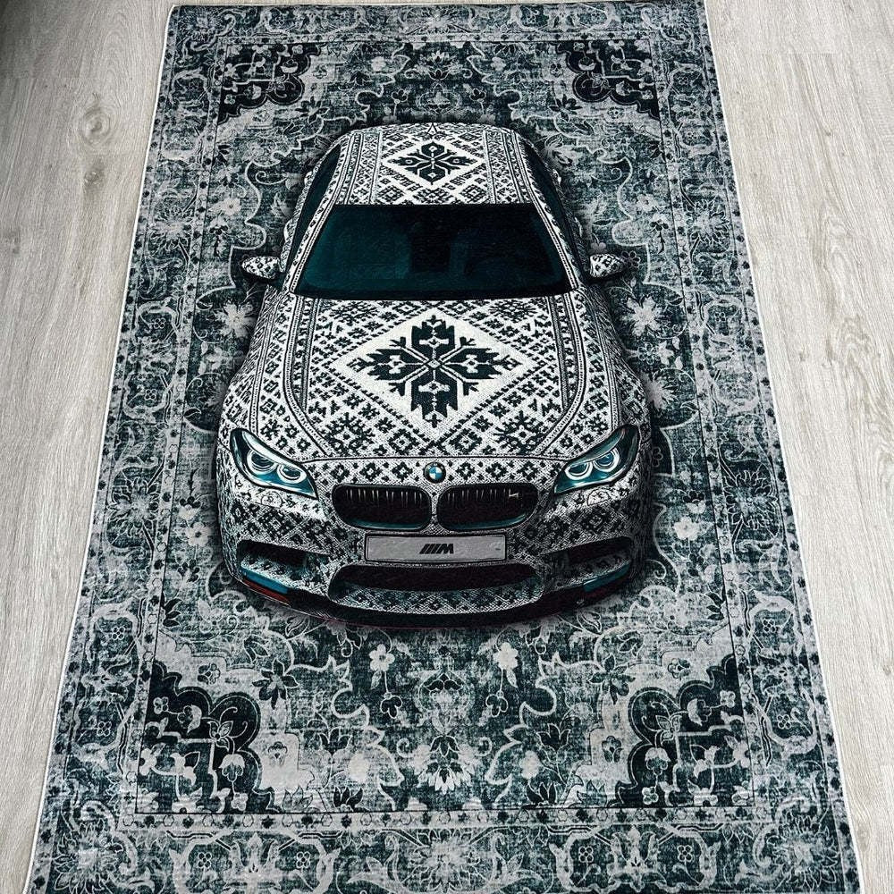 Dekorativer, automobil-inspirierter Teppich