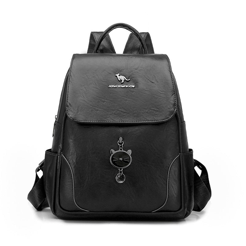 Süßer katzenmotivierter Leder-Rucksack Brehn