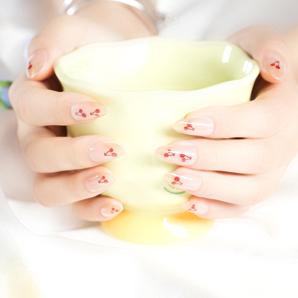 Künstlerisches Kirschblüten Press-On Nagelset Brehn
