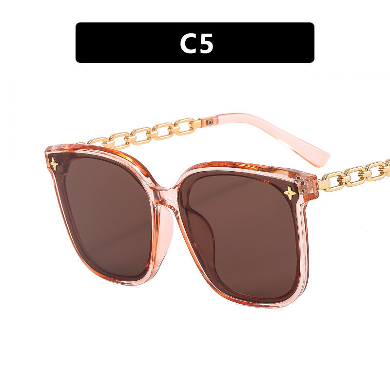 Damen Luxus Sonnenbrille mit modischem Kettenrahmen Brehn