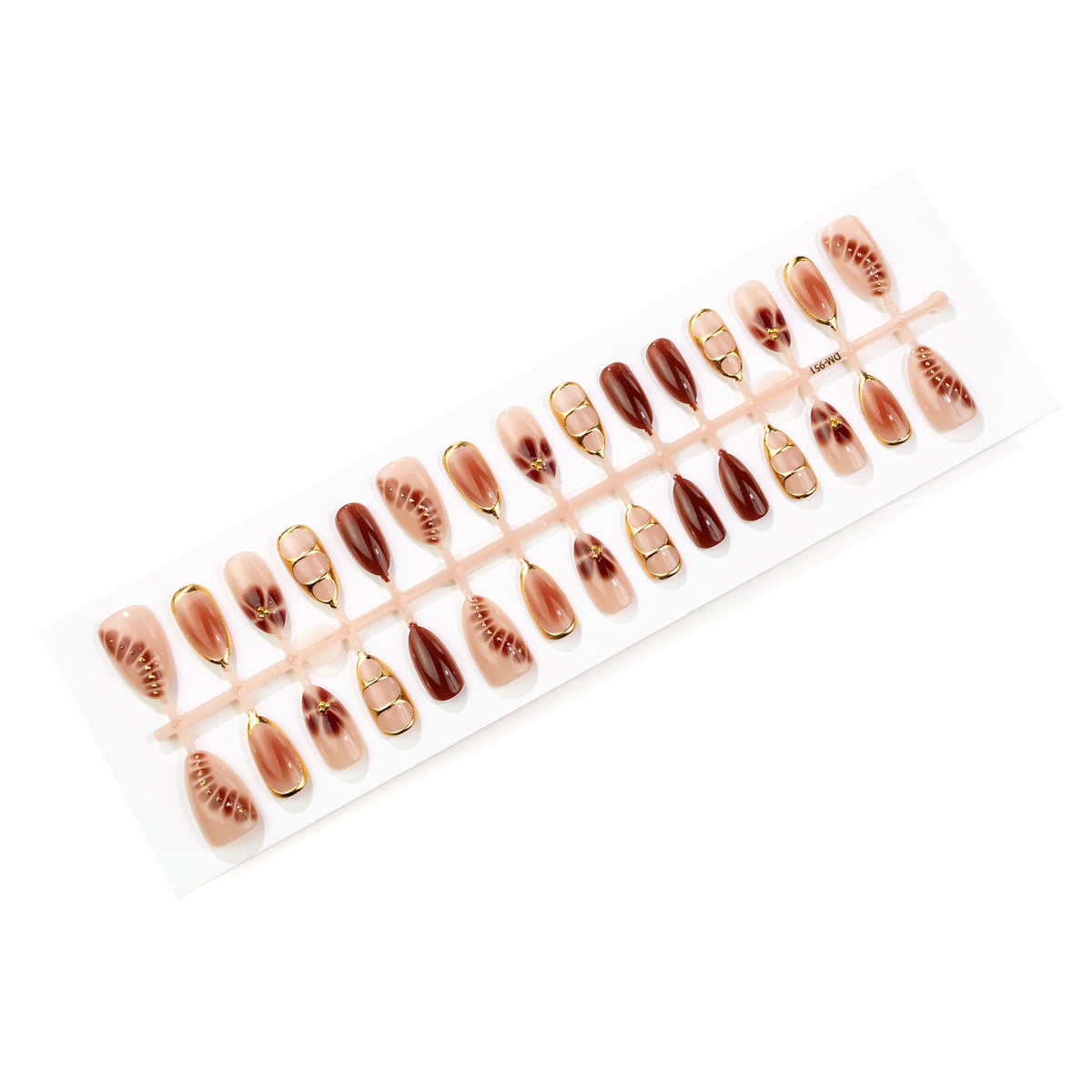 Elegantes dekoratives Press-On-Nail-Art-Set mit goldenen Akzenten Brehn