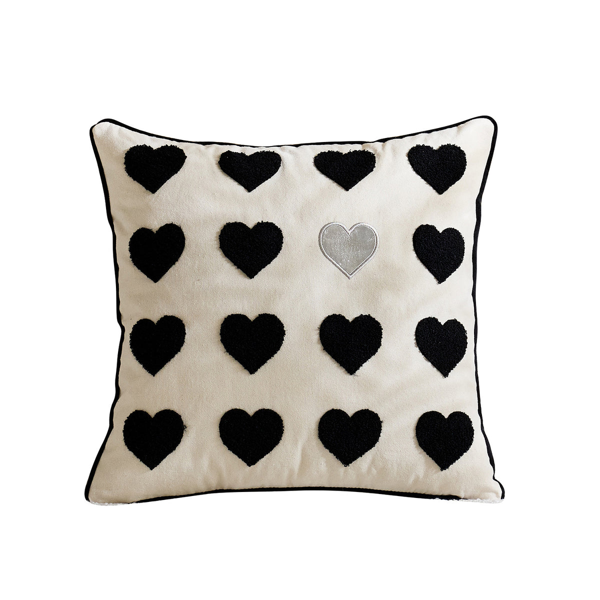 Bestickte Script Love Kissenbezug mit tufted Herz