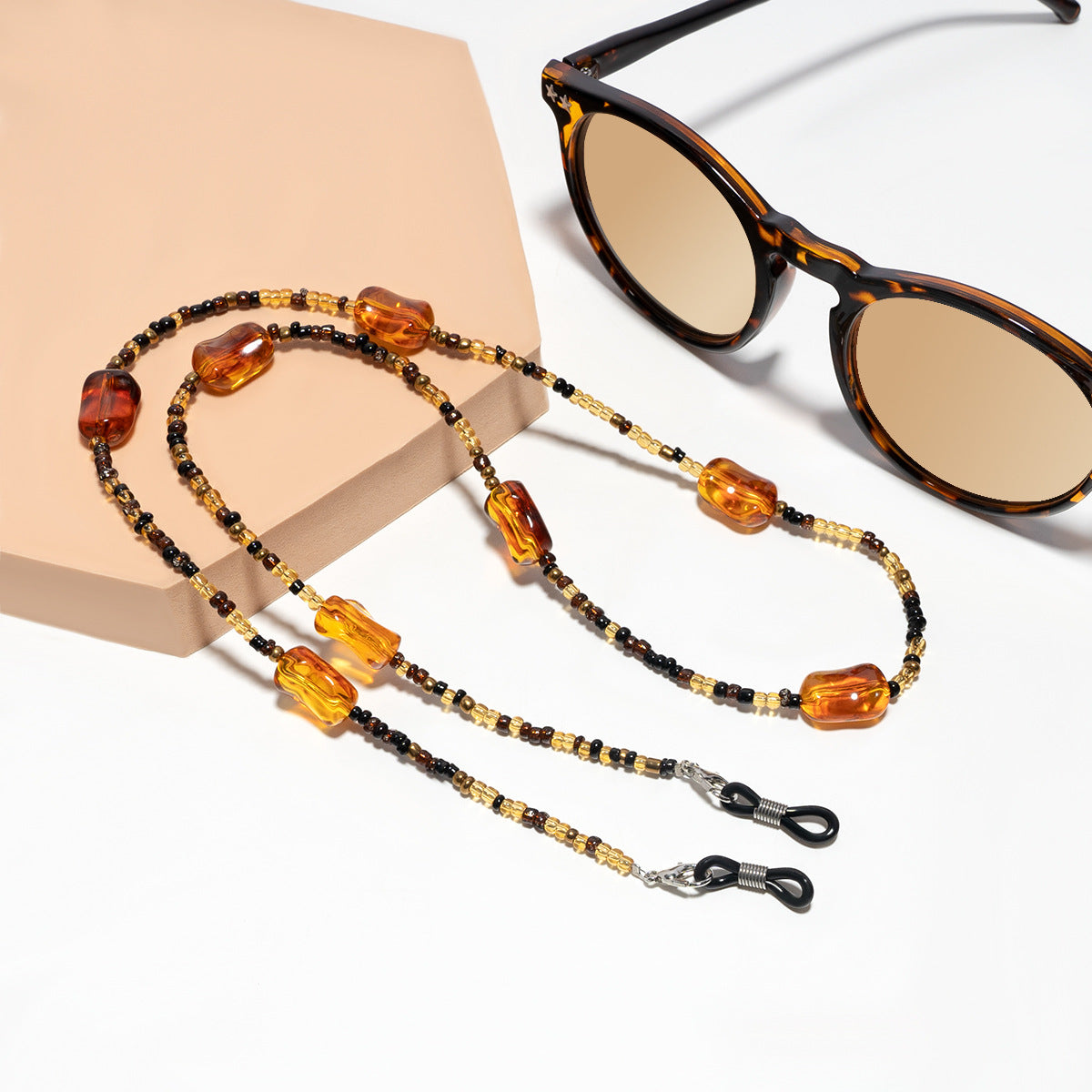 Elegante handgefertigte Perlenbrille Kette Brehn