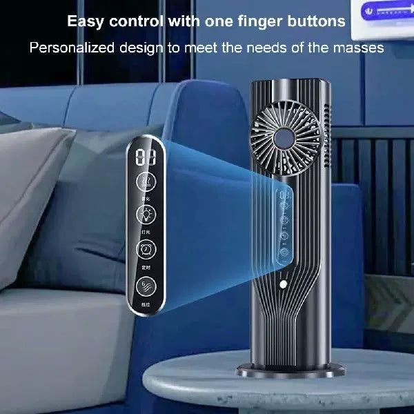 Unisex Einheitsgröße wiederaufladbarer vertikaler Desktop-Lüfter mit LED-Display-Touch-Steuerung verstellbarem Neigungsfuß Brehn