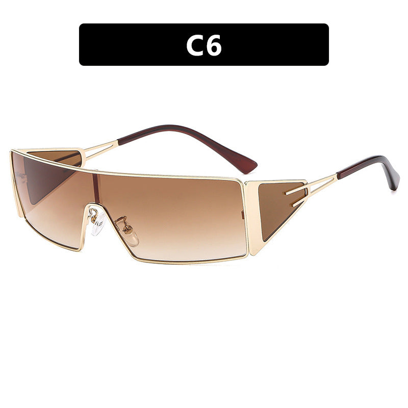 Damen geometrische Sonnenbrille mit futuristischem Design und strapazierfähigem Rahmen Brehn