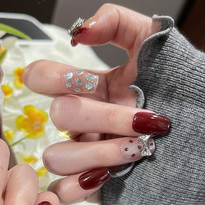Festives Glitzerndes Press-On-Nagelset Brehn