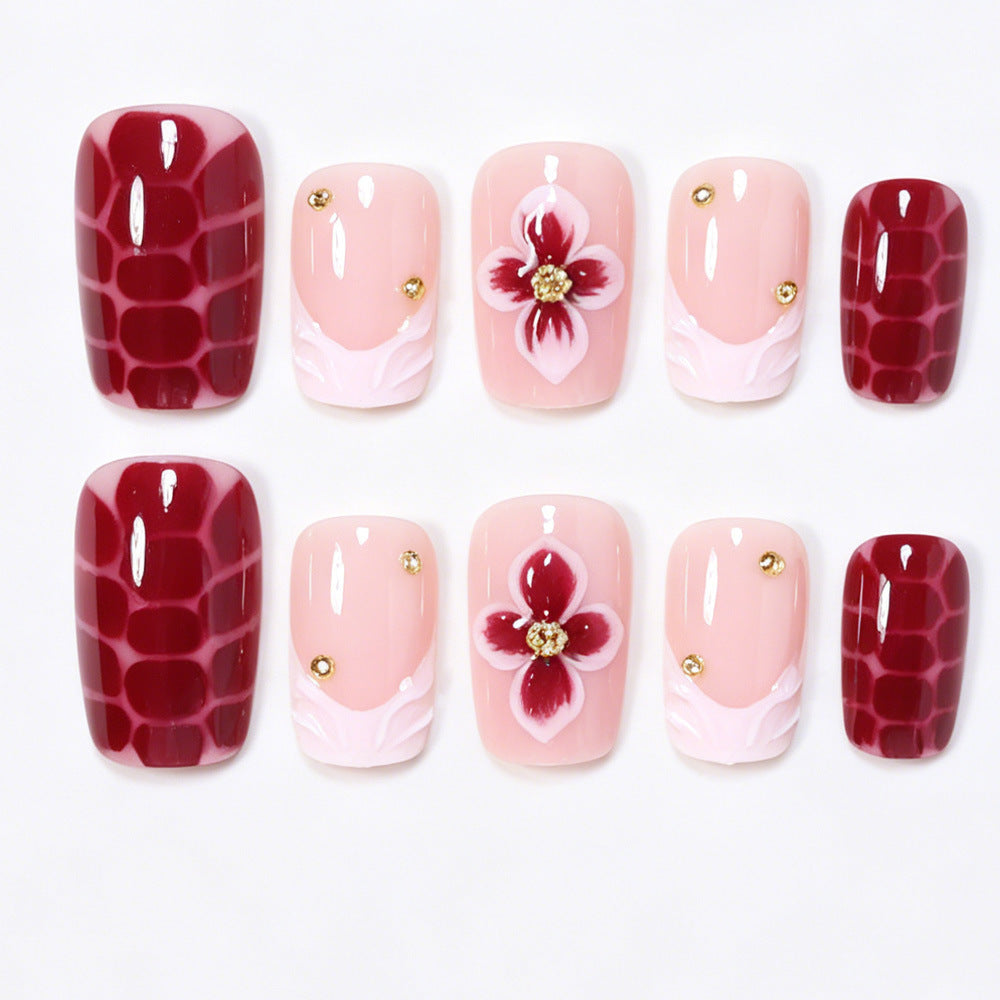 Elegante Blumen Acryl Nagelkunst Tipps Brehn