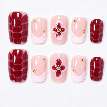 Elegante Blumen Acryl Nagelkunst Tipps Brehn