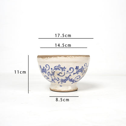 Florale Keramik Pflanzgefäß Brehn