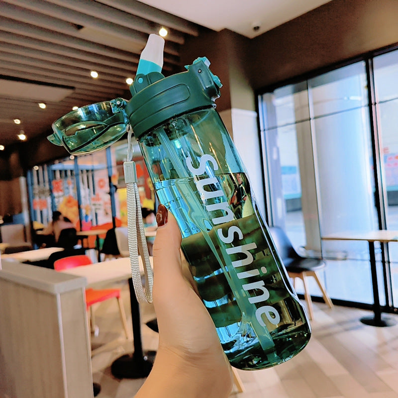 Damen transparente Trinkflasche mit ergonomischem Deckel Brehn
