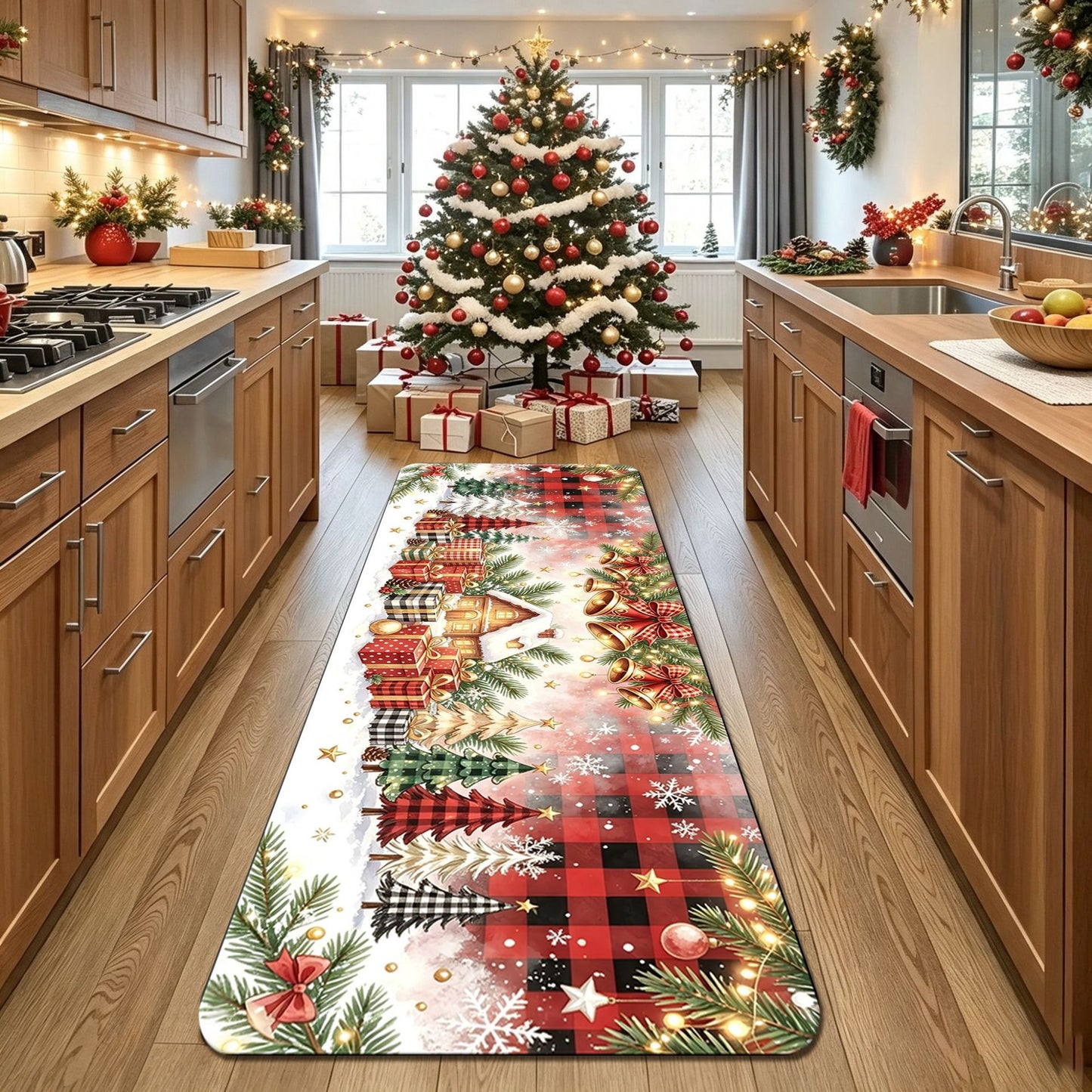 Dekorativer Weihnachts-Küchenläufer Teppich