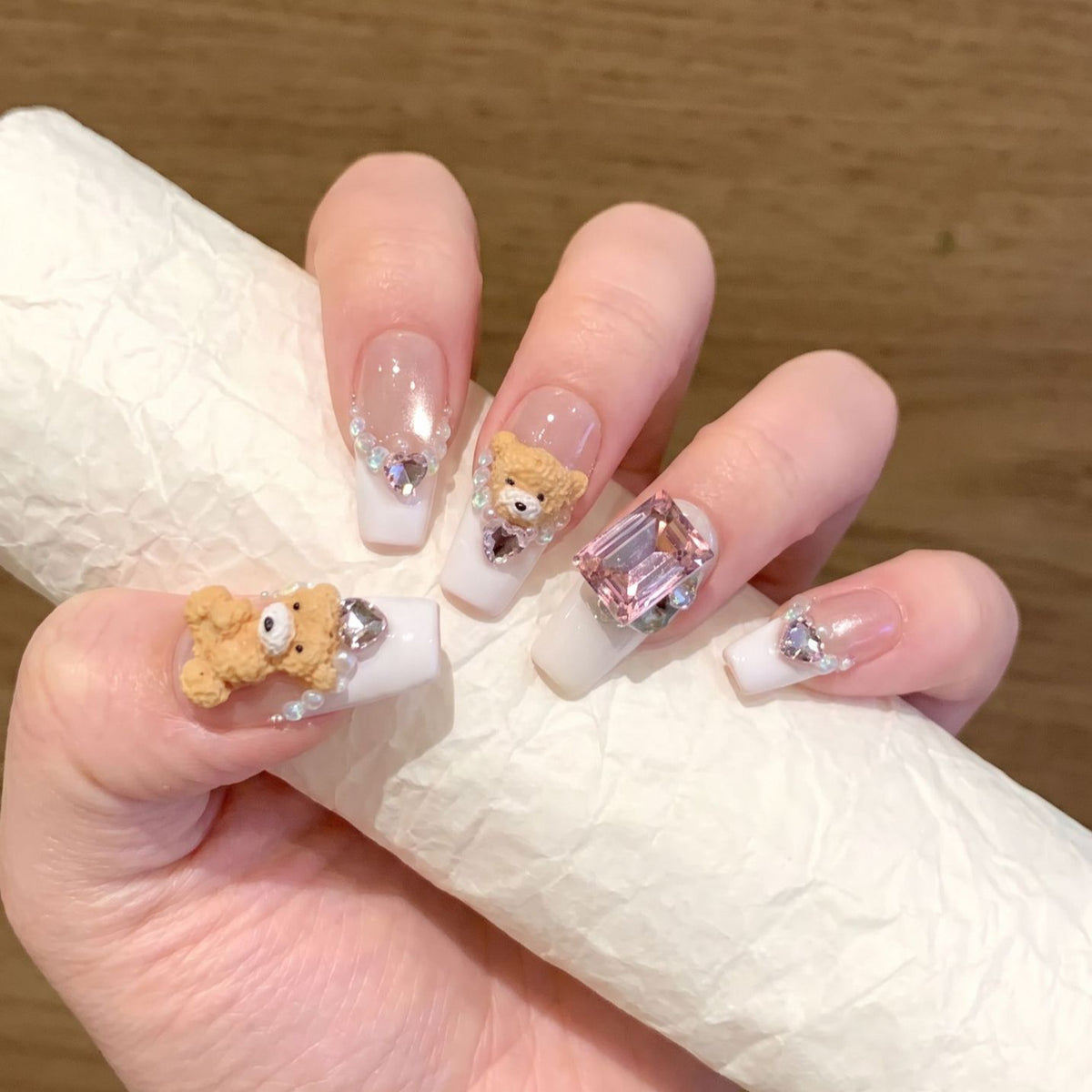 Niedliches von Tieren inspiriertes Press-On Nagelkunst-Set Brehn