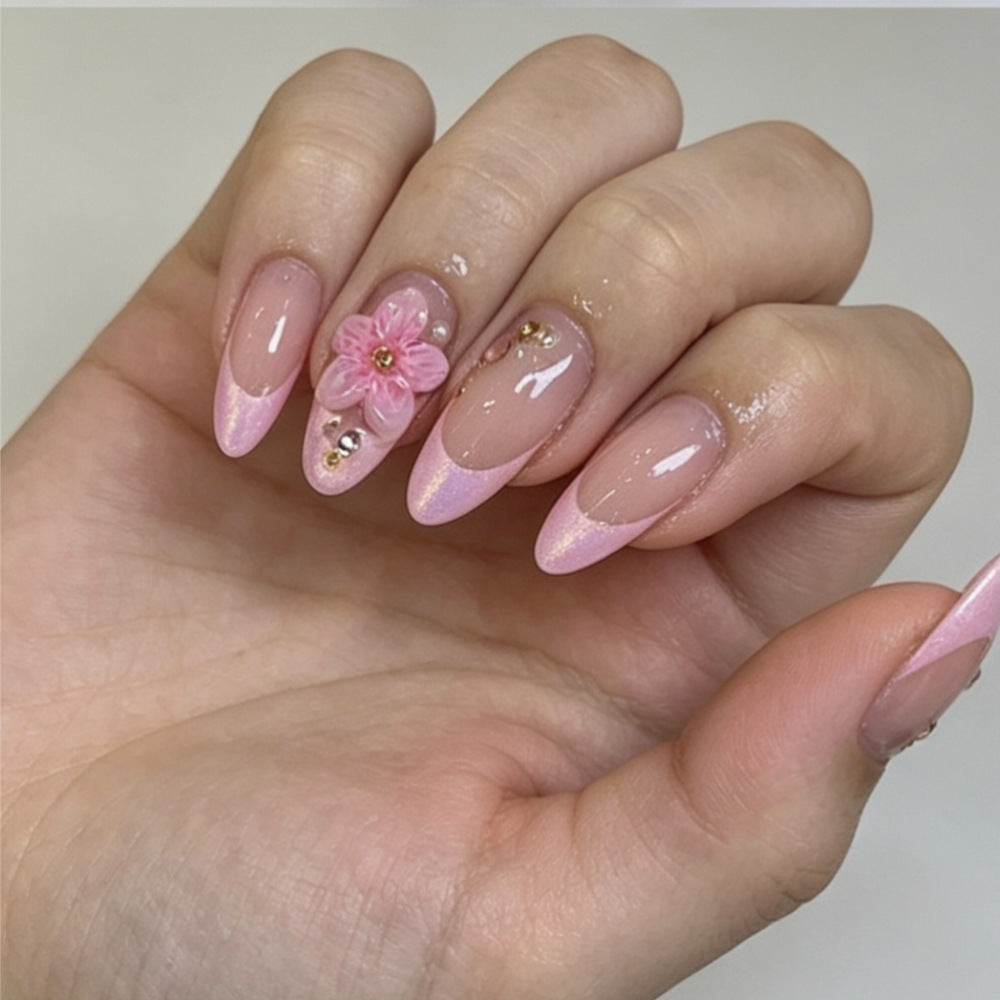 Florale Verzierungen Press-On Nagelkunst Set Brehn