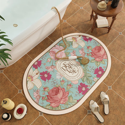 Dekorativer floral bedruckter Badeteppich