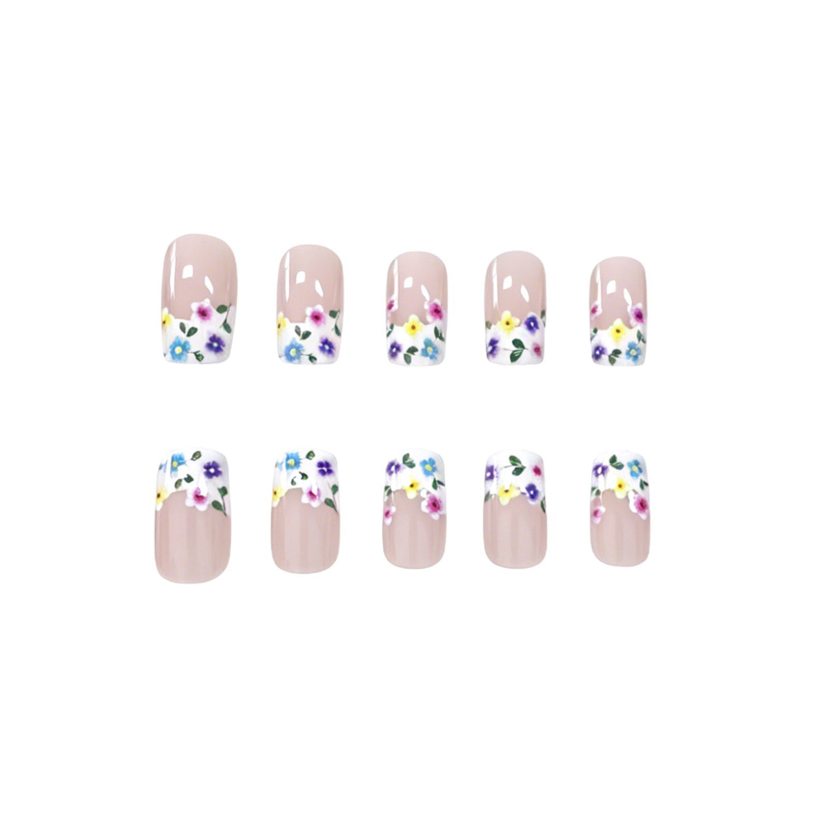 Blumenmuster Press-On Nagelverzierung Brehn