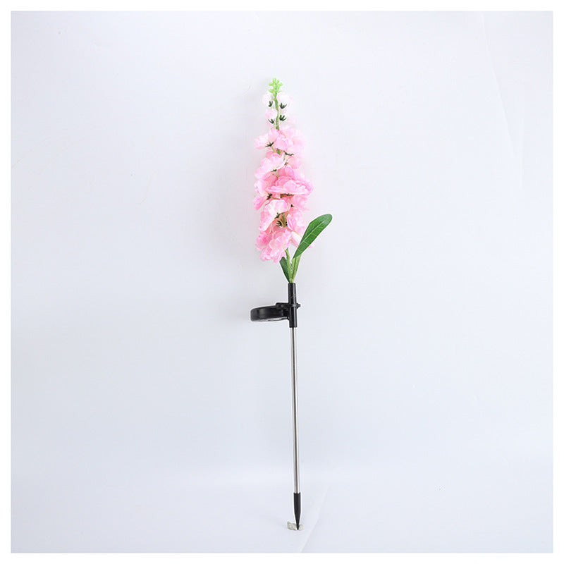Großer künstlicher Delphinium-Blumenstecker mit verstellbarem Metall-Erdbodenstift und abnehmbarer Klemme Brehn