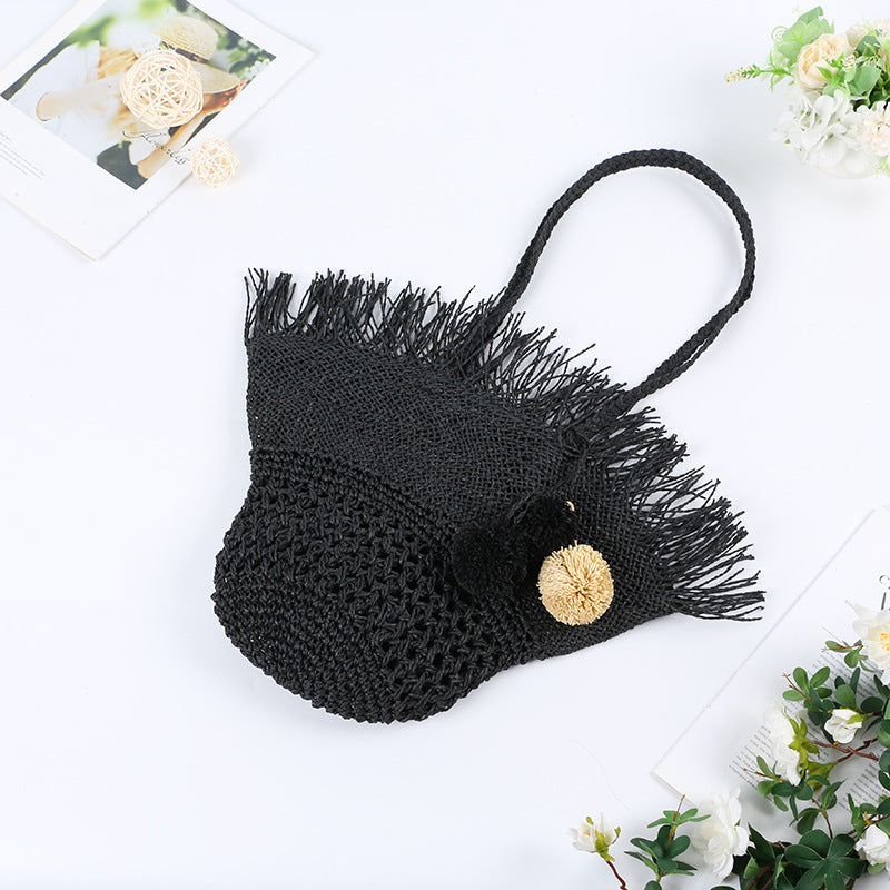Elegante Korbtasche mit Fransigem Design Brehn