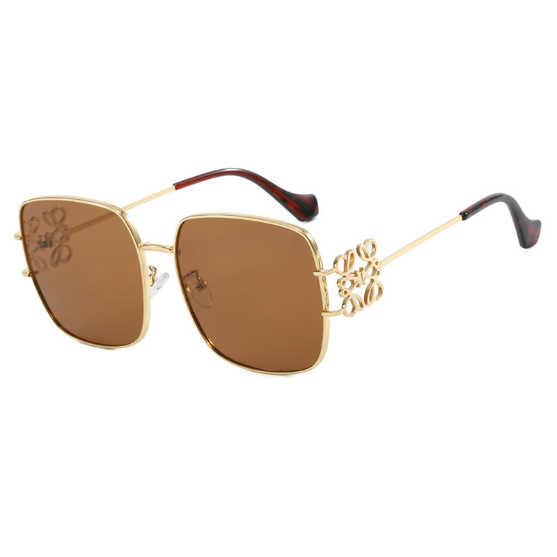 Damen quadratische Sonnenbrille mit filigranem Design und luxuriösem Metallrahmen Brehn