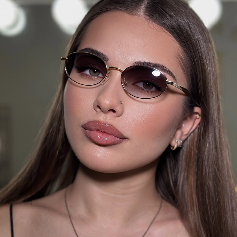 Damen robuste runde Sonnenbrille mit verspiegelten Gläsern Brehn