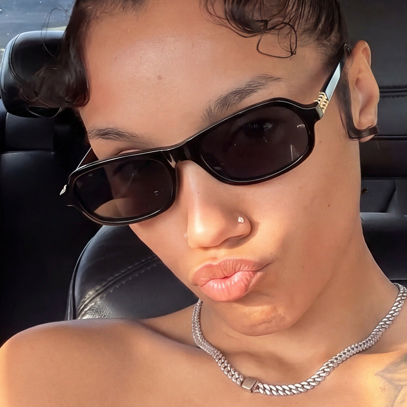 Damen schicke modische Sonnenbrille mit goldenen Akzenten Brehn