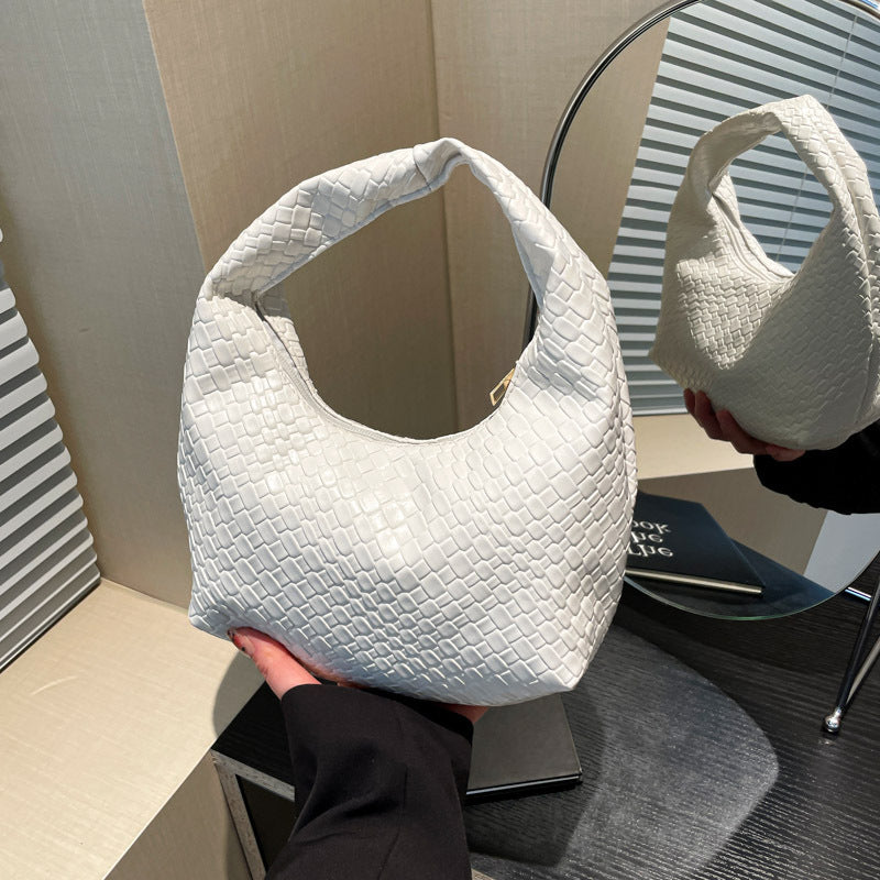 Textured Faux Leder Hobo Tasche Brehn