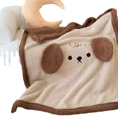 Kuschelige Sherpa-Kinderdecke mit appliziertem Wolkenmotiv und Teddy-Futter