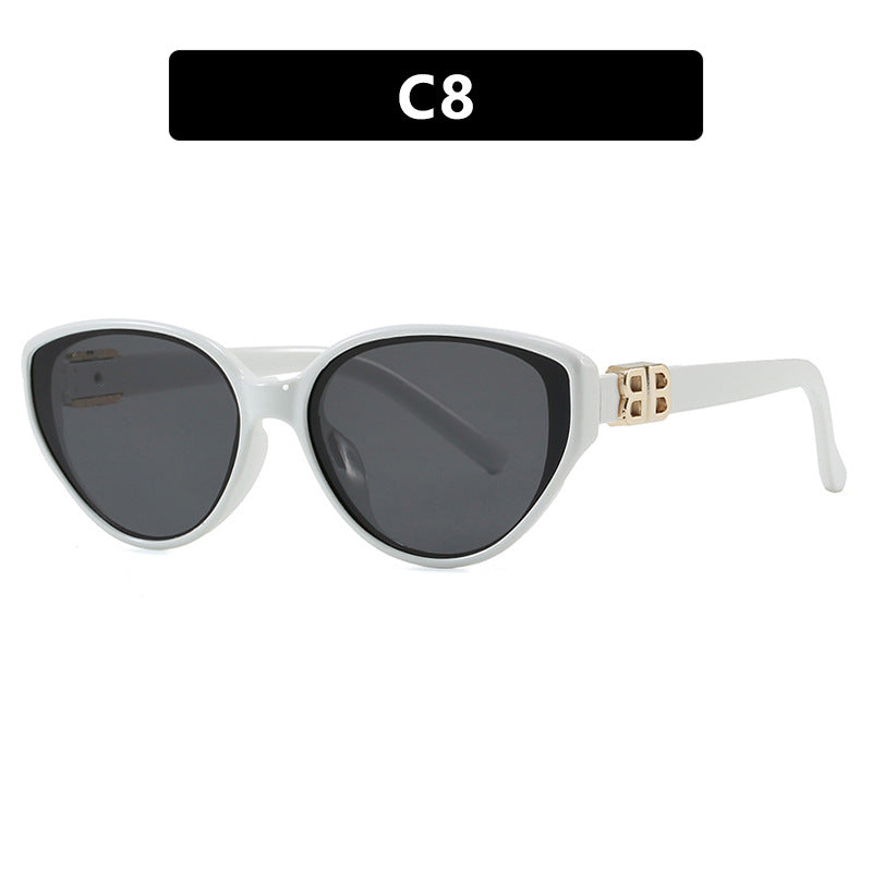 Damen modische Cat-Eye Sonnenbrille mit elegantem Metallrahmen und UV-Schutz Brehn