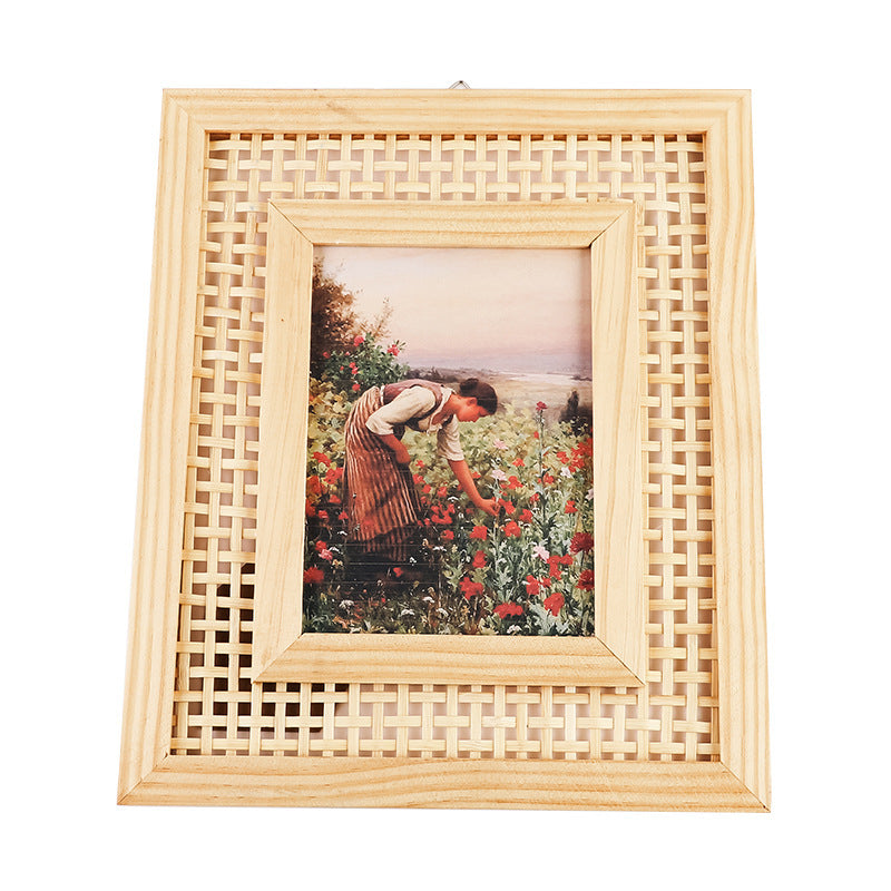 Kunstvoller Bilderrahmen Im Rattan-Design Brehn
