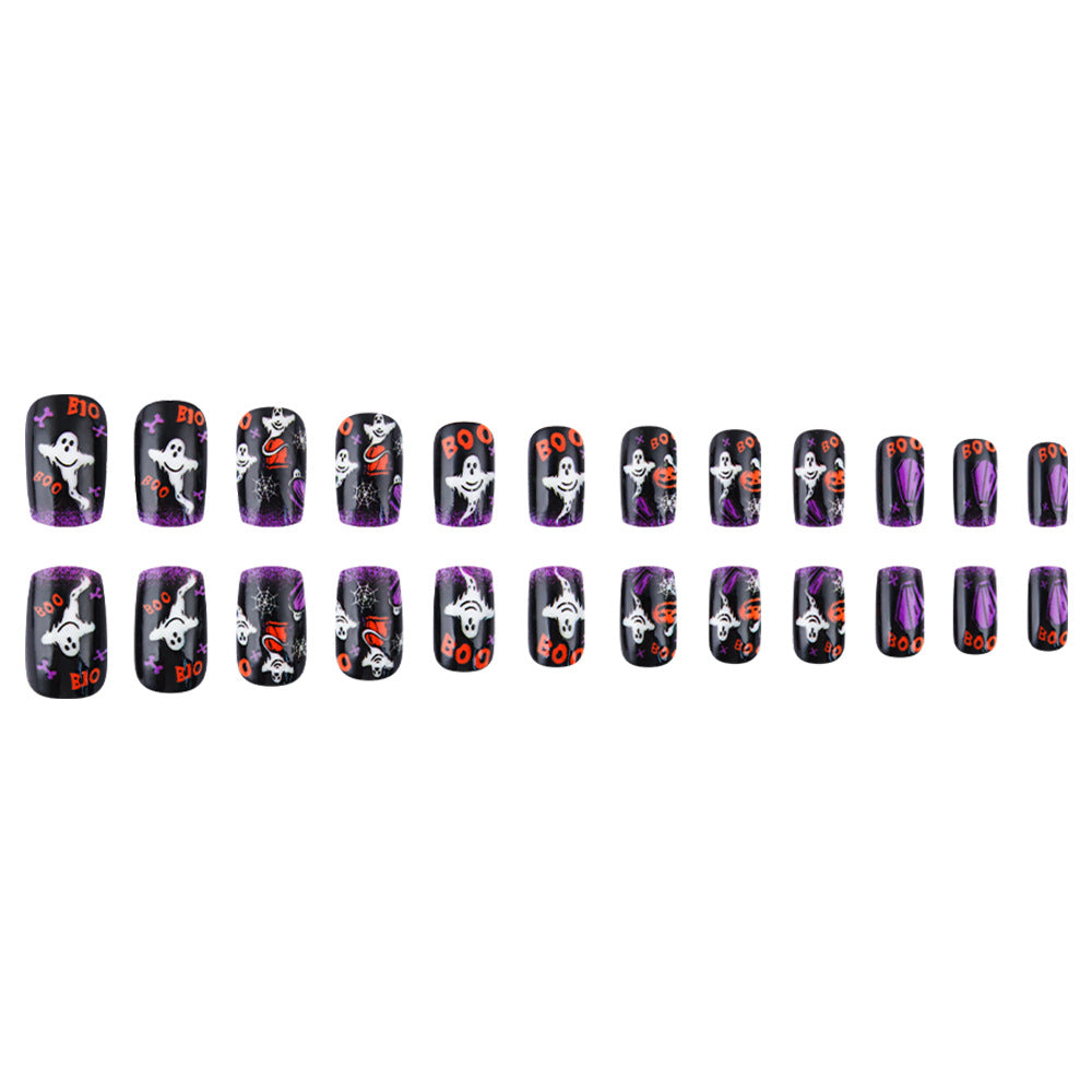 Spaßiges Halloween-Themen Press-On Nagelkunst Set Brehn