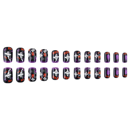 Spaßiges Halloween-Themen Press-On Nagelkunst Set Brehn