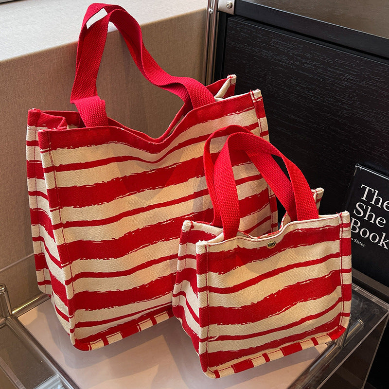 Gestreifter Canvas-Shopper