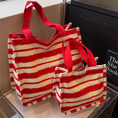 Gestreifter Canvas-Shopper
