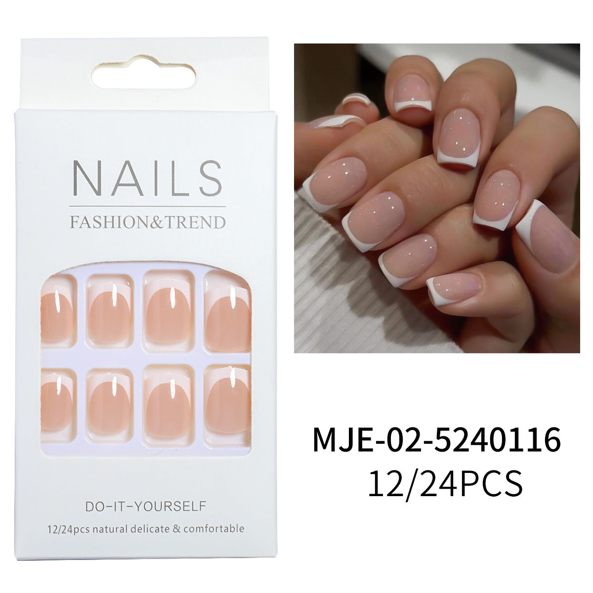 Elegantes französisches Tipp-Press-On-Nagelset Brehn 1787225130