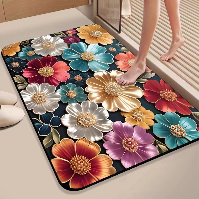 Florales Design Rutschfeste Badematte Brehn
