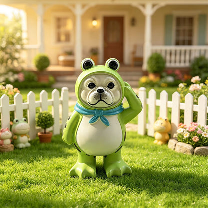 Dekorative Hundefigur mit Froschmotiv Brehn