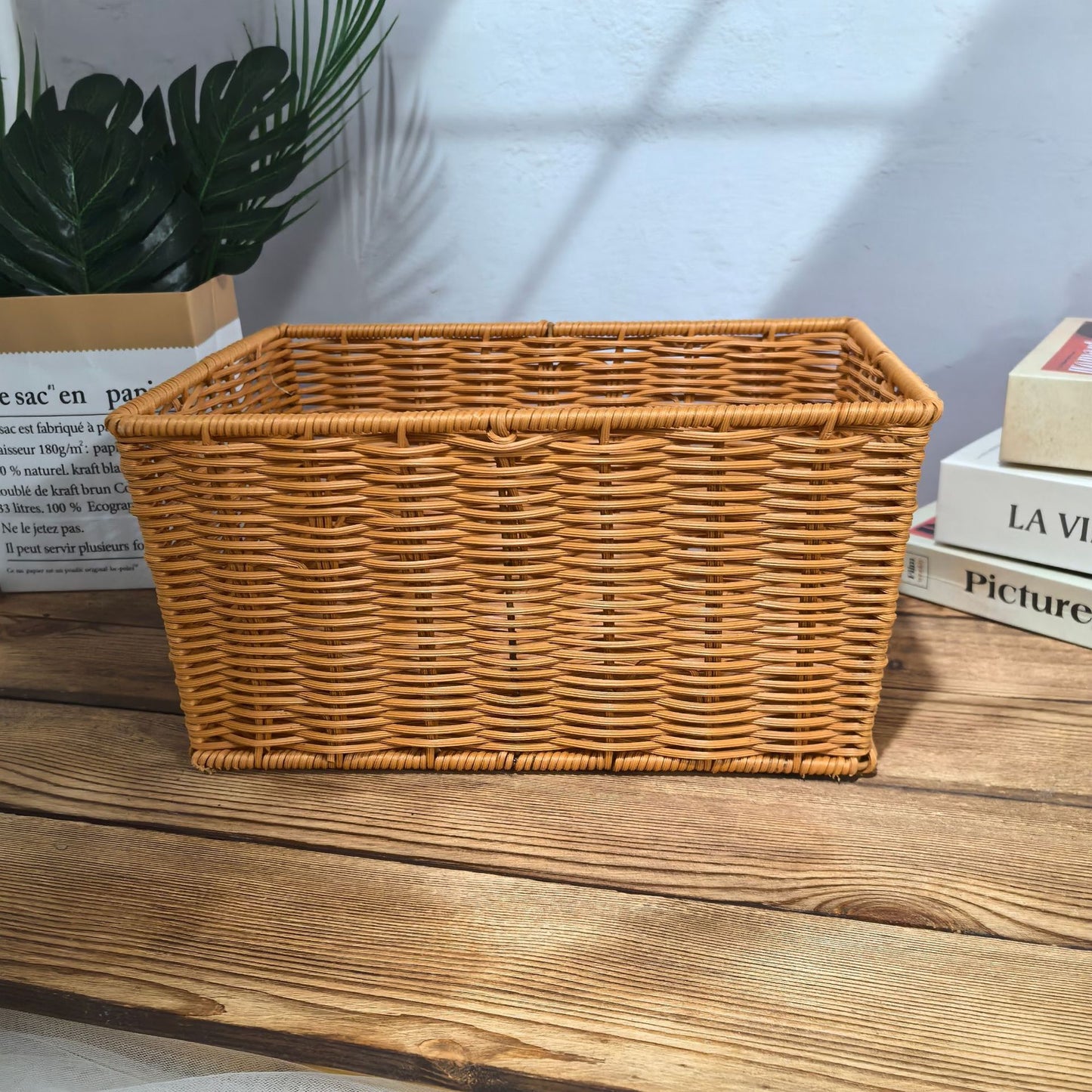 Damen rechteckiger Korb aus geflochtenem Material Brehn