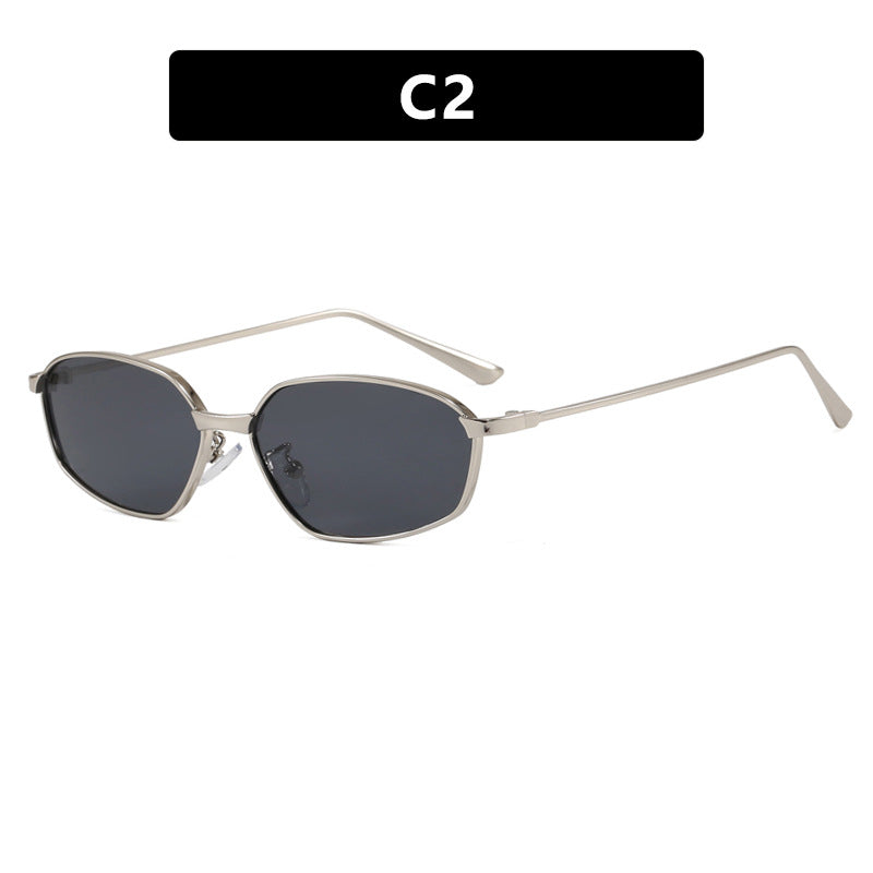 Damen geometrische Sonnenbrille mit schützendem UV-Filter und minimalistischem Metallrahmen Brehn