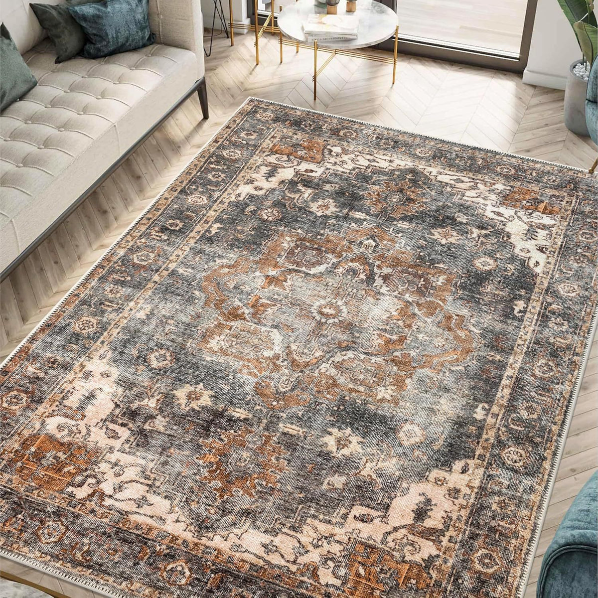 Bohemian inspirierter geometrischer Teppich