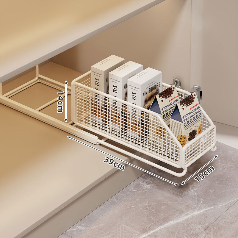 Ausziehbarer Mesh-Pantry-Schublade mit sanften Schließschienen und belüfteten Seiten