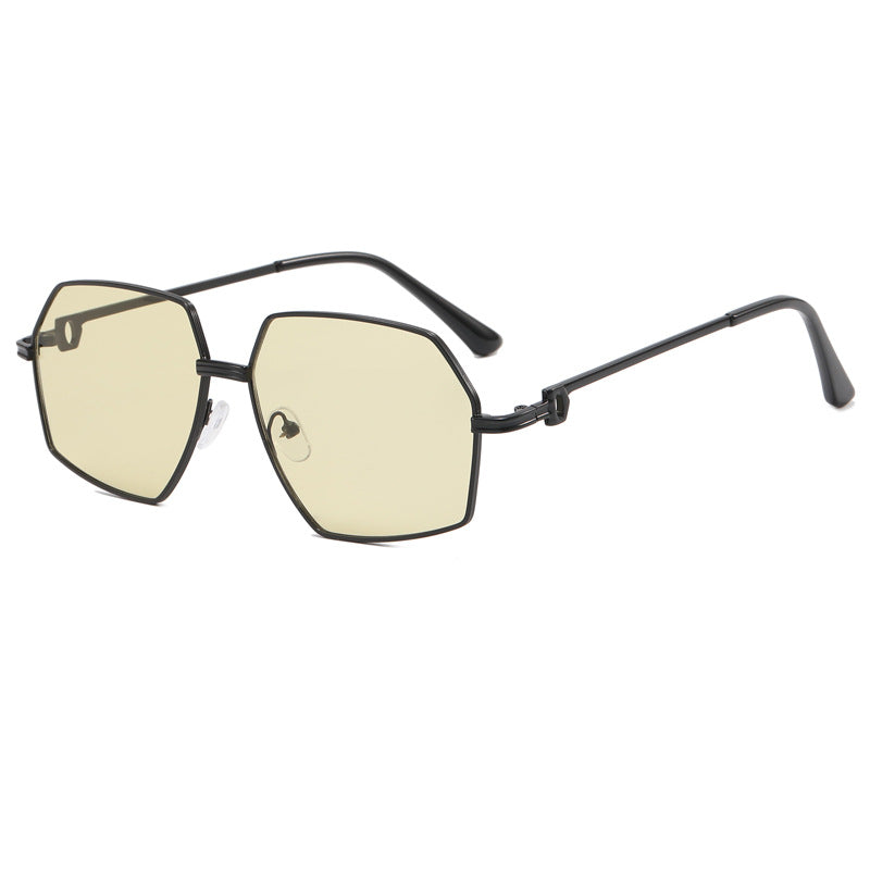 Damen Stylish geometrische Sonnenbrille mit edlem Metallrahmen Brehn