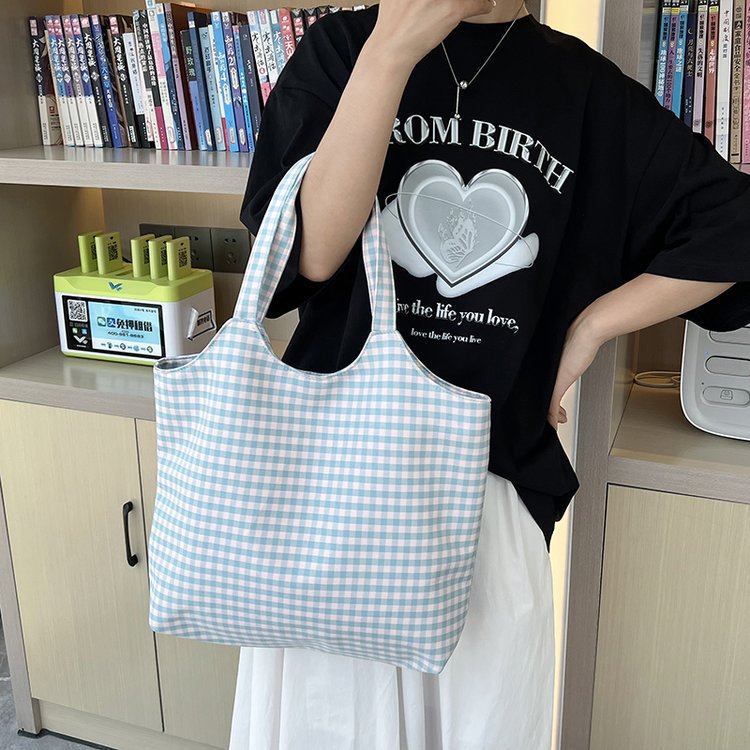 Kariertes Gingham Tragetasche