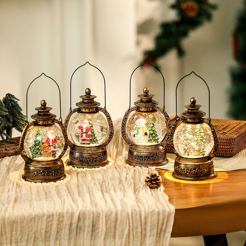 Nostalgische Weihnachtslaterne mit Schneekugel Brehn