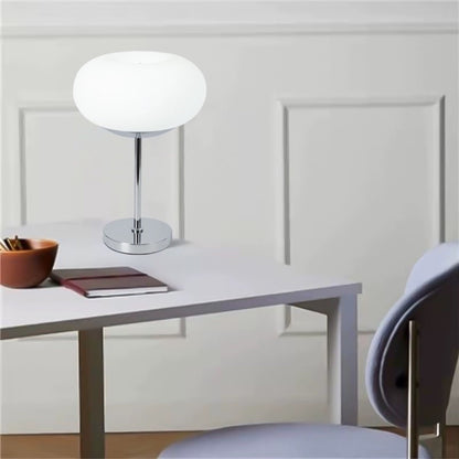 Moderne Glas- und Chrom-Tischlampe