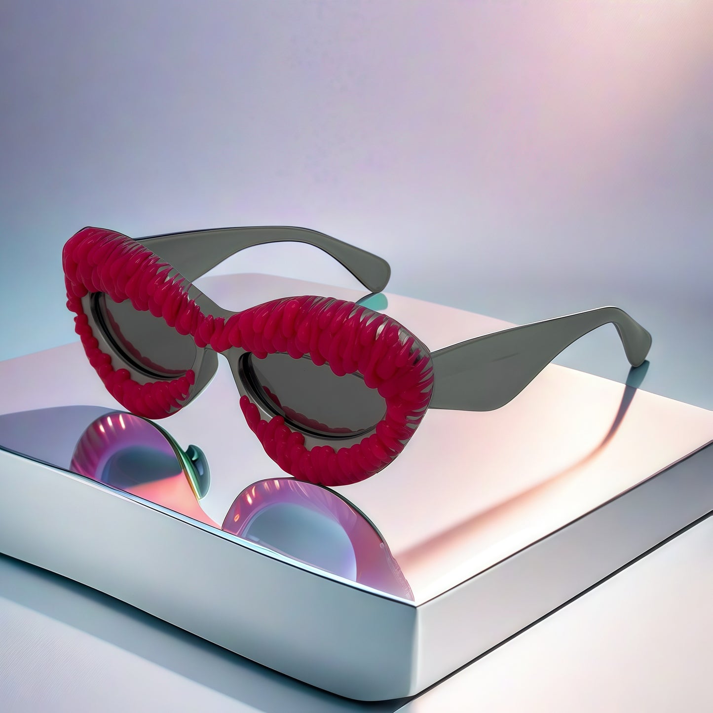 Damen extravagante Cat-Eye-Sonnenbrille mit dekorativem Rahmen Brehn